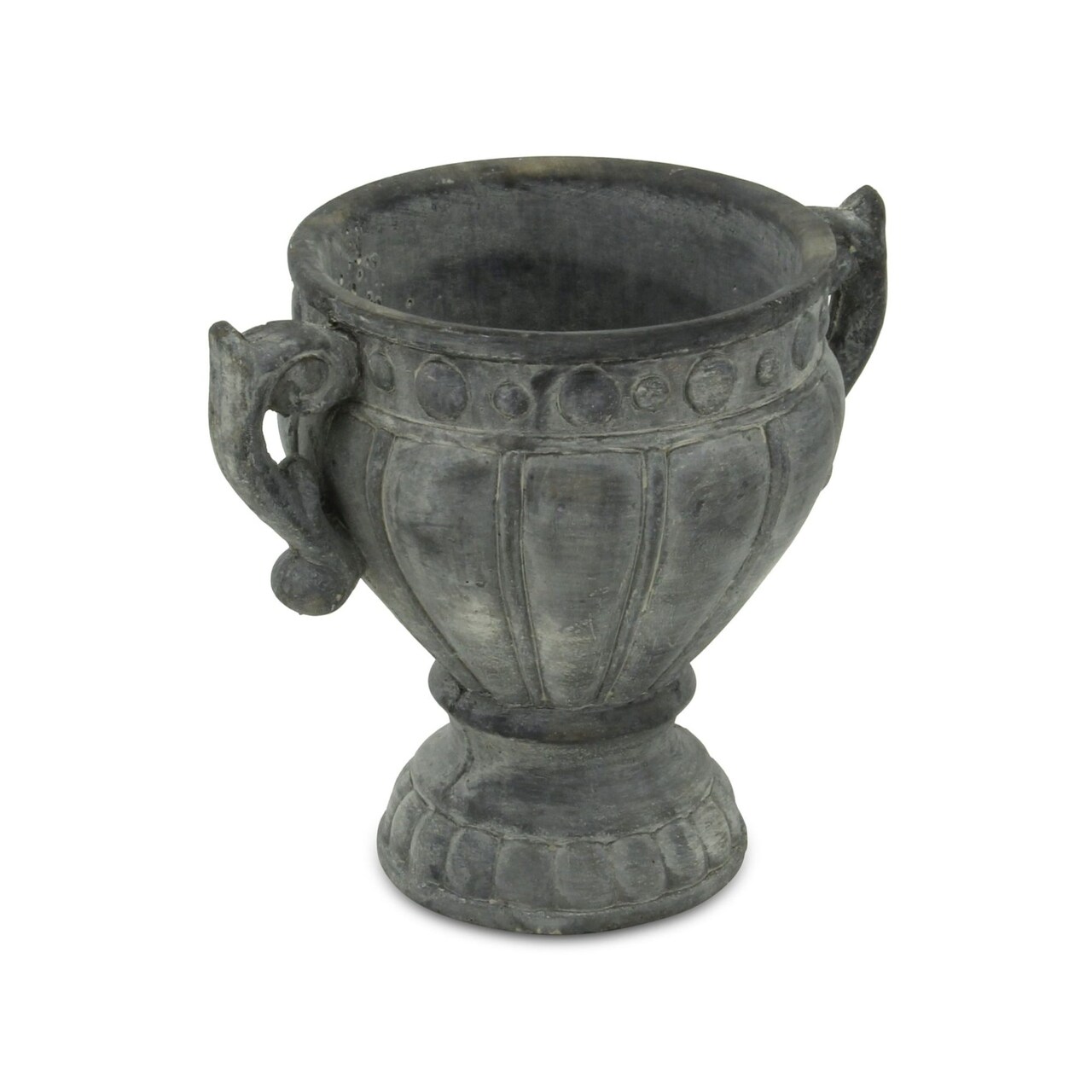 Contemporary Home Living 9" Gray Round Vase with Side Handles